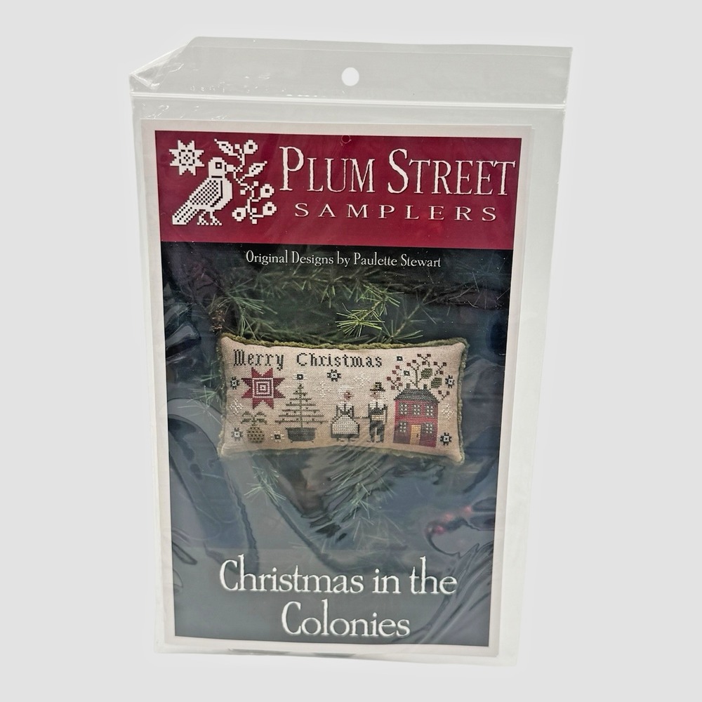 Plum Street Samplers Christmas in the Colonies X Stitch Pattern Floss Included